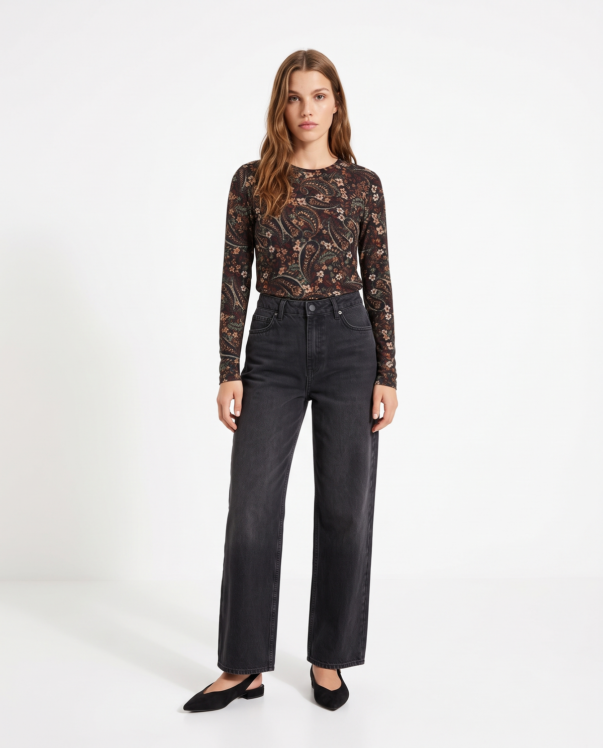 T-shirt manica lunga slim stampata - var 2