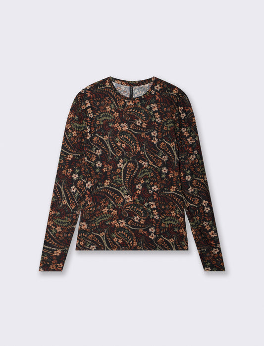 T-shirt manica lunga slim stampata - var 2