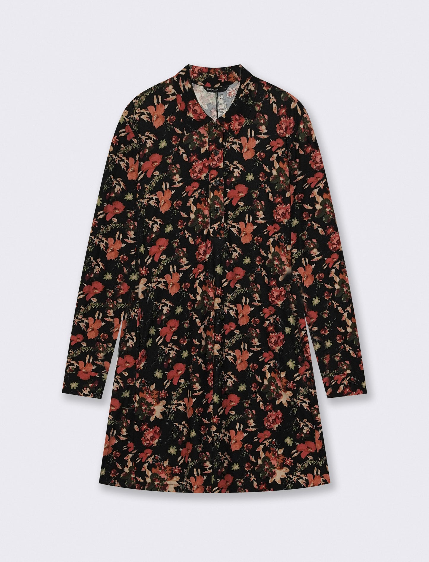 Long sleeve polo collar dress - 