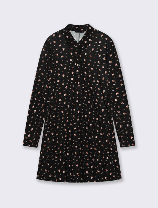 Long sleeve polo collar dress - 