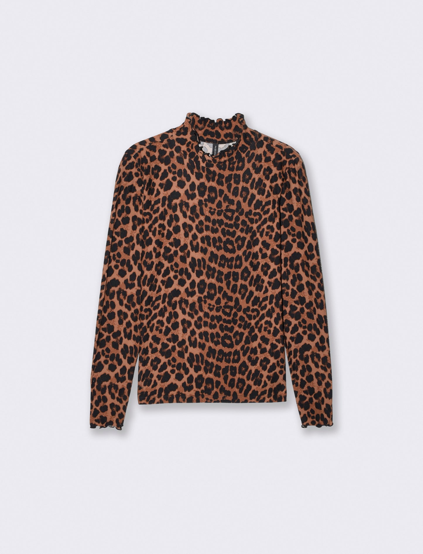 Long sleeve T-shirt with ruffled collar - 