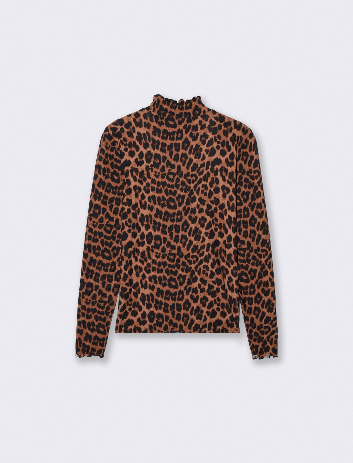 Long sleeve T-shirt with ruffled collar - 
