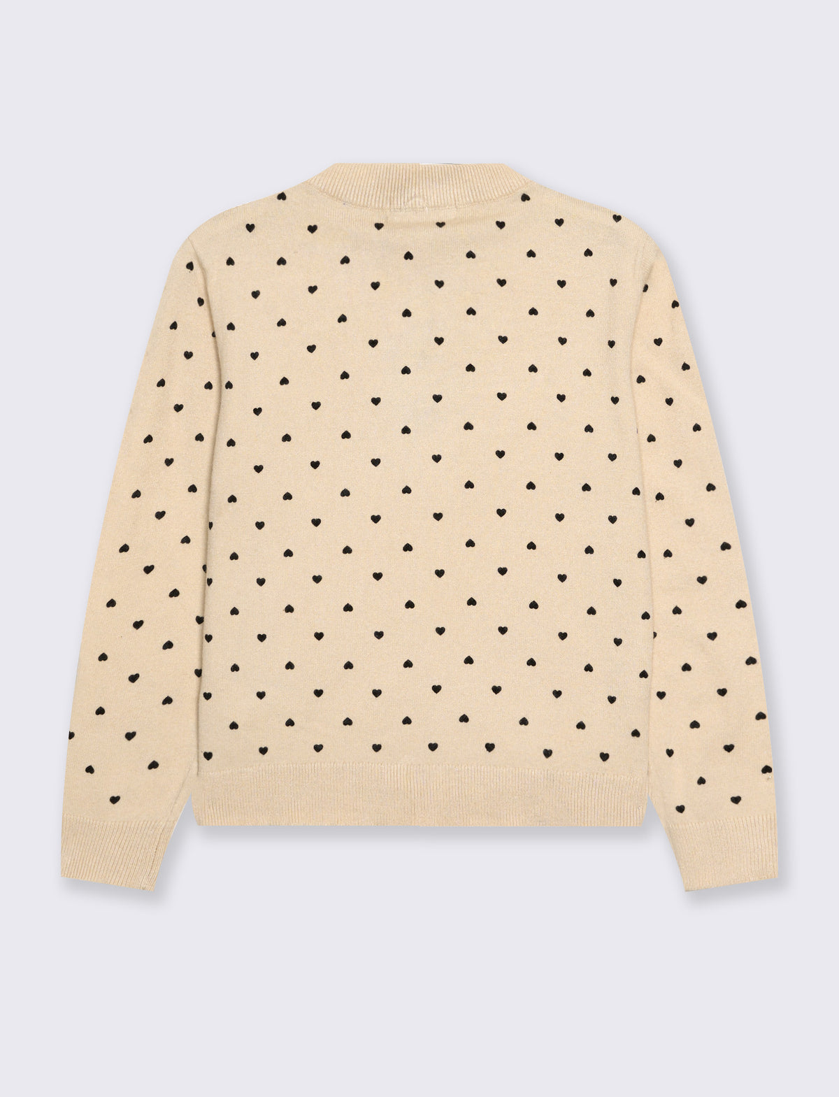Maglia collo alto con stampa floccata - Beige