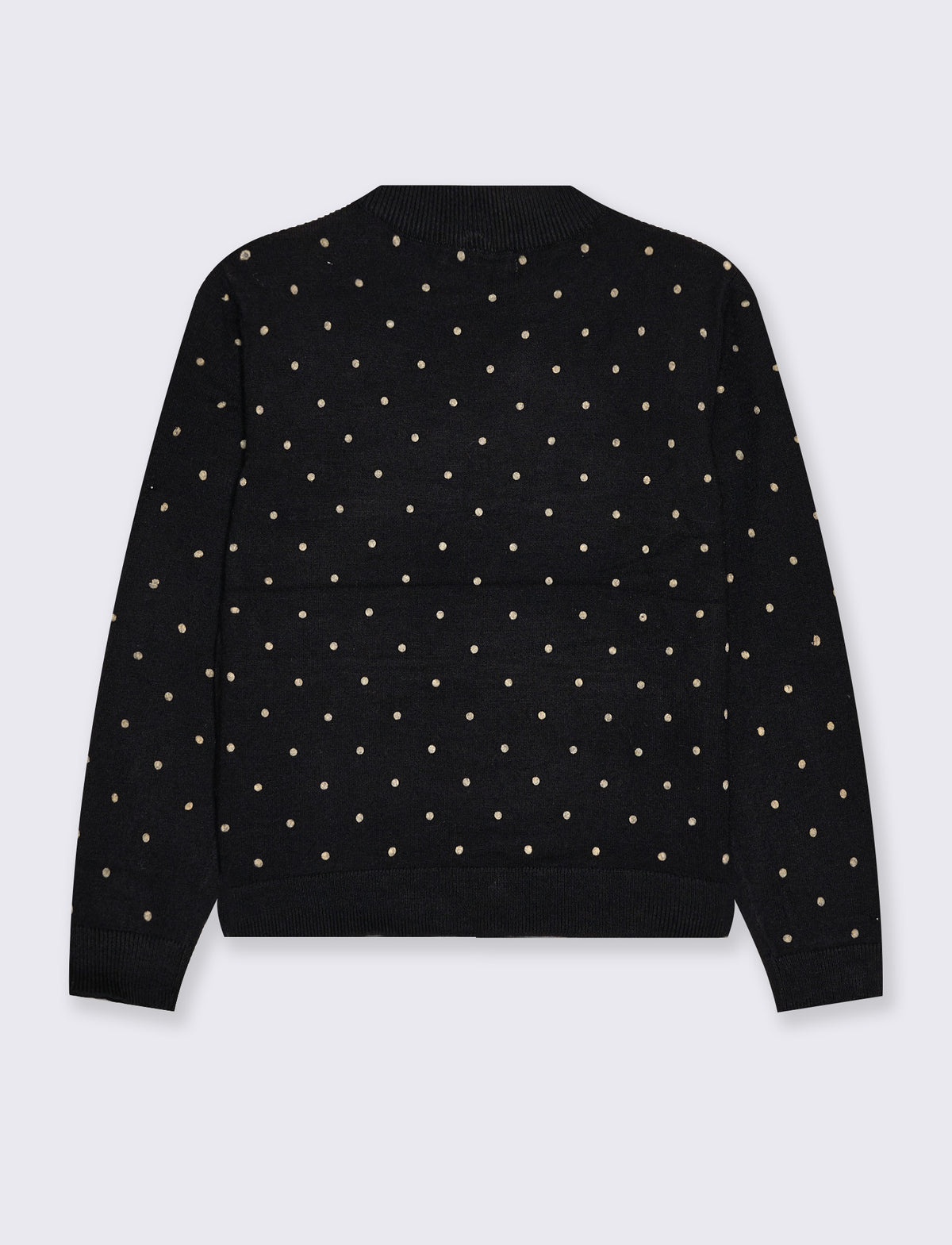 Maglia collo alto con stampa floccata - Nero