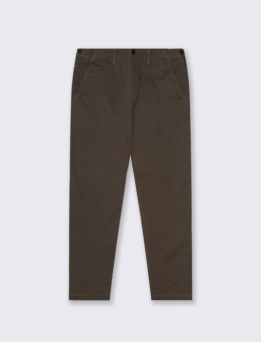 Pantaloni Chino Regular Fit in Twill - Grigio fango