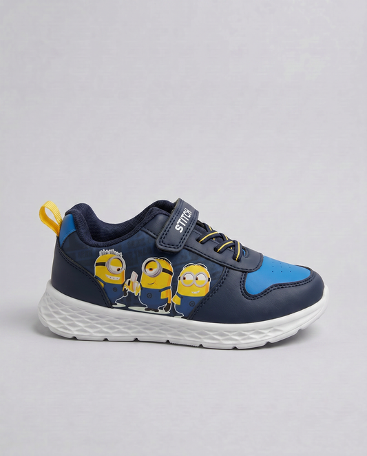 Blue Minions Sneakers with Velcro for Kids - Blue