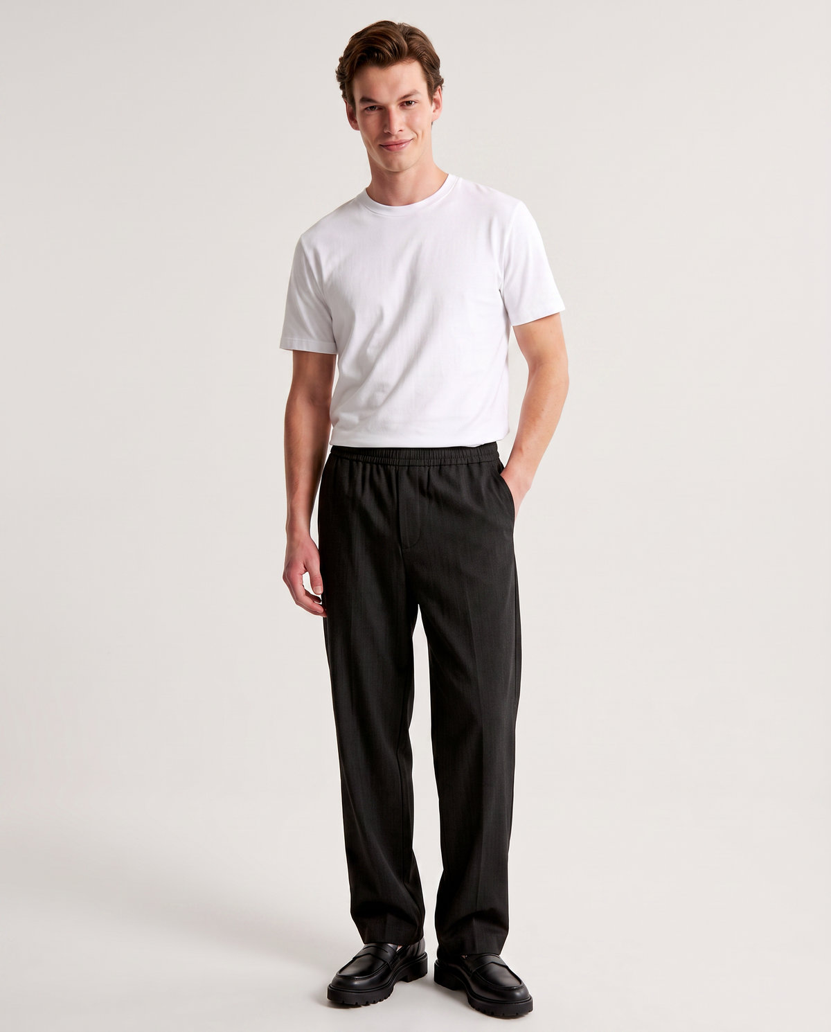 Pantaloni Loose Wide Leg Chino Fit - Grigio antracite