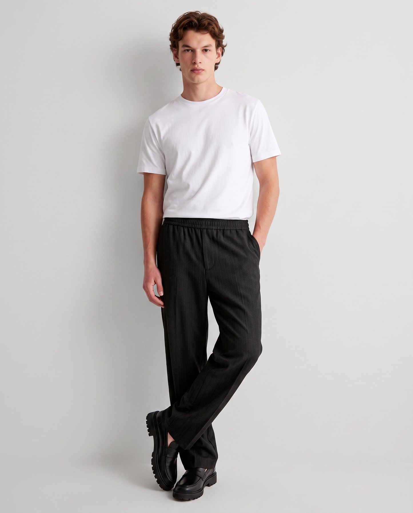 Pantaloni Loose Wide Leg Chino Fit - Grigio antracite