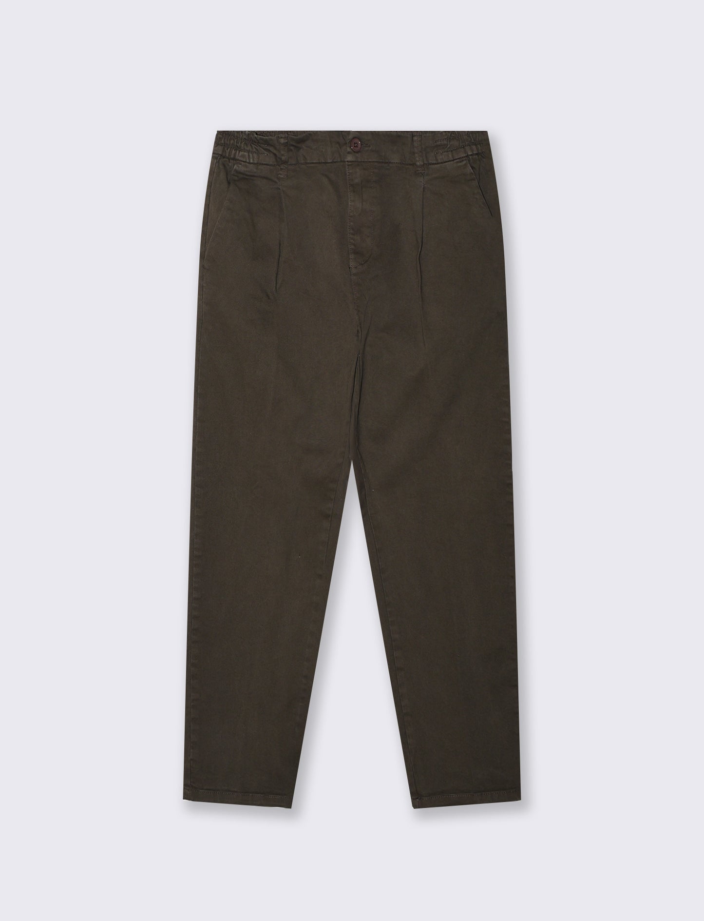 Pantaloni Chino Jogger in Twill Elasticizzati - Moro
