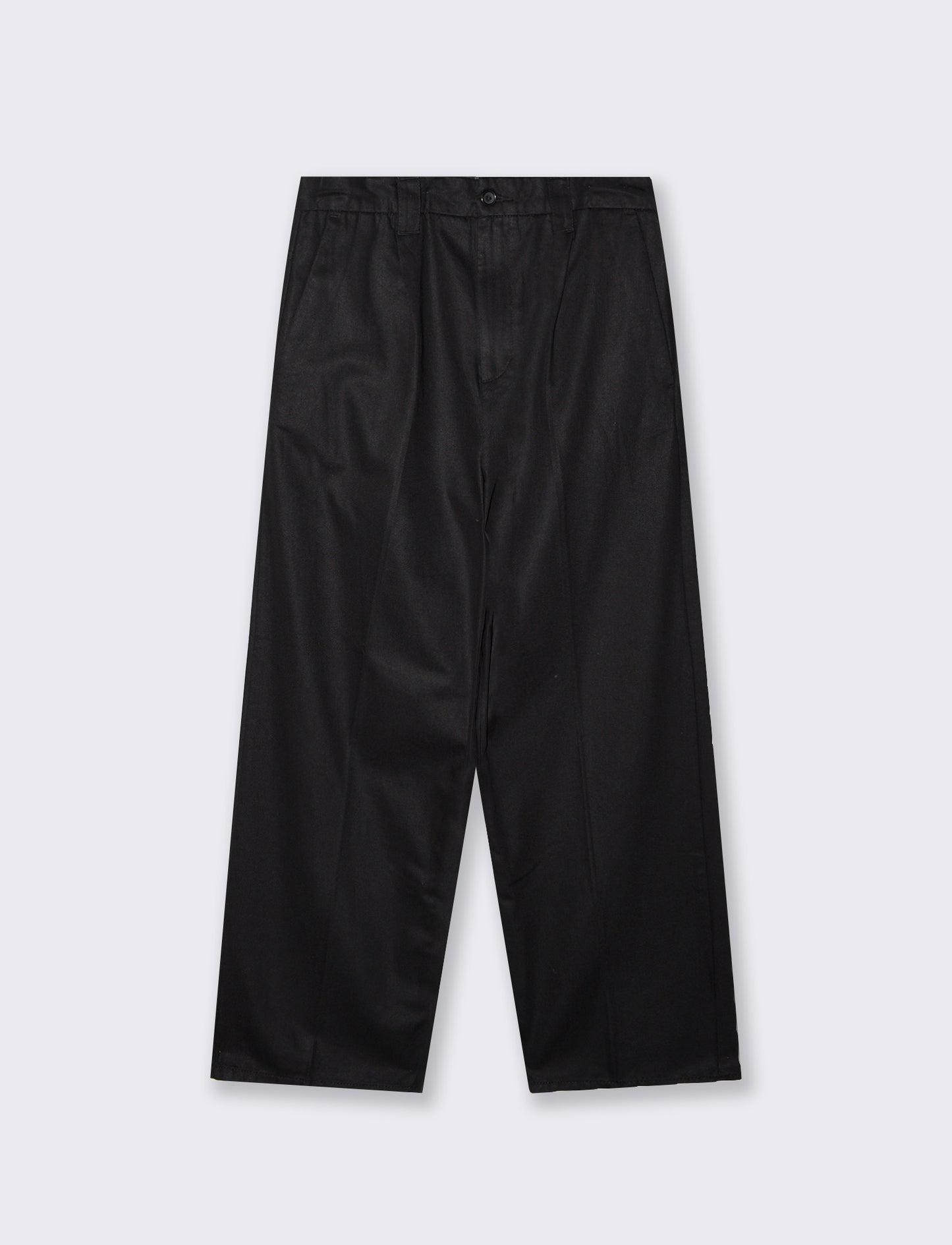 Pantaloni Chino Loose Wide Leg in Cotone - Nero