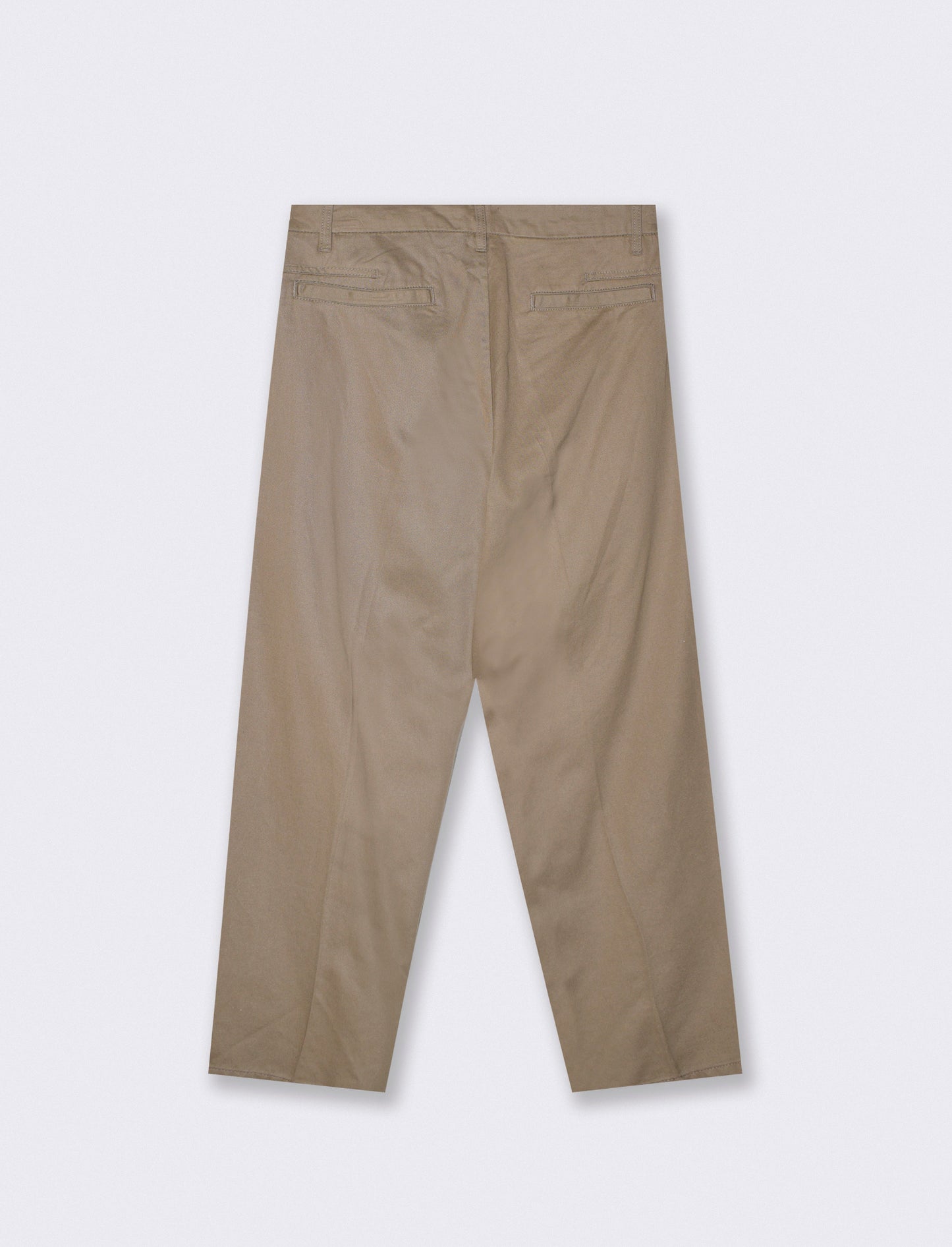 Pantaloni Chino Loose Wide Leg in Cotone - Verde kaki