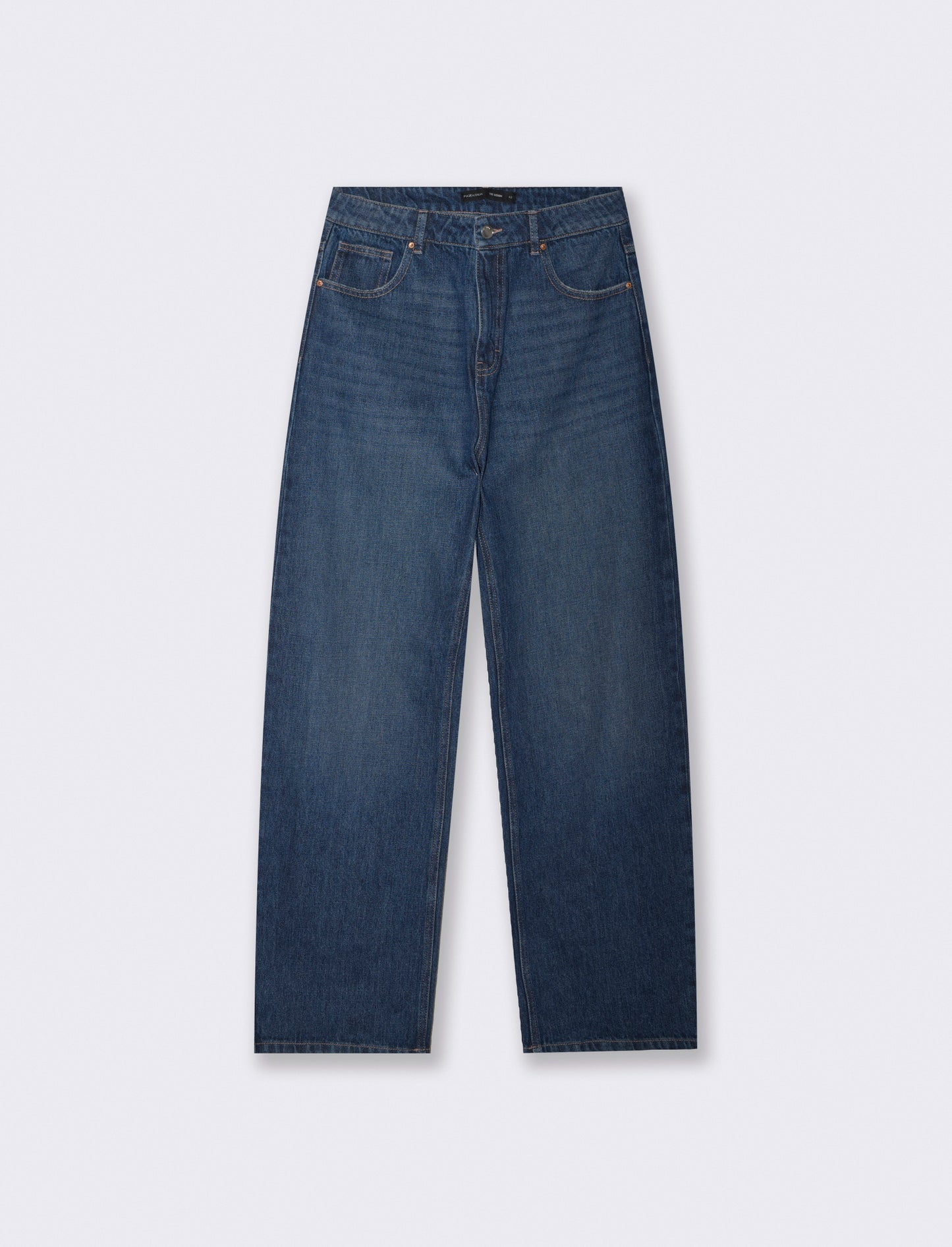 Jeans tapered a vita alta cinque tasche - Denim