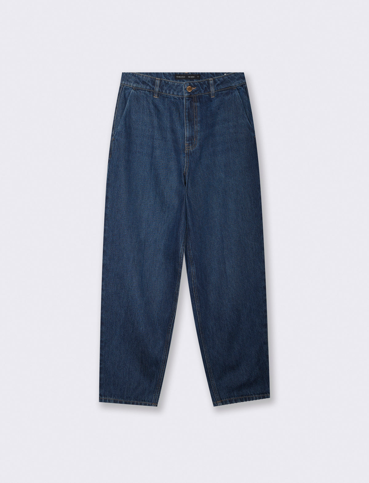 Jeans barrel a vita alta con tasche - DENIM SCURO