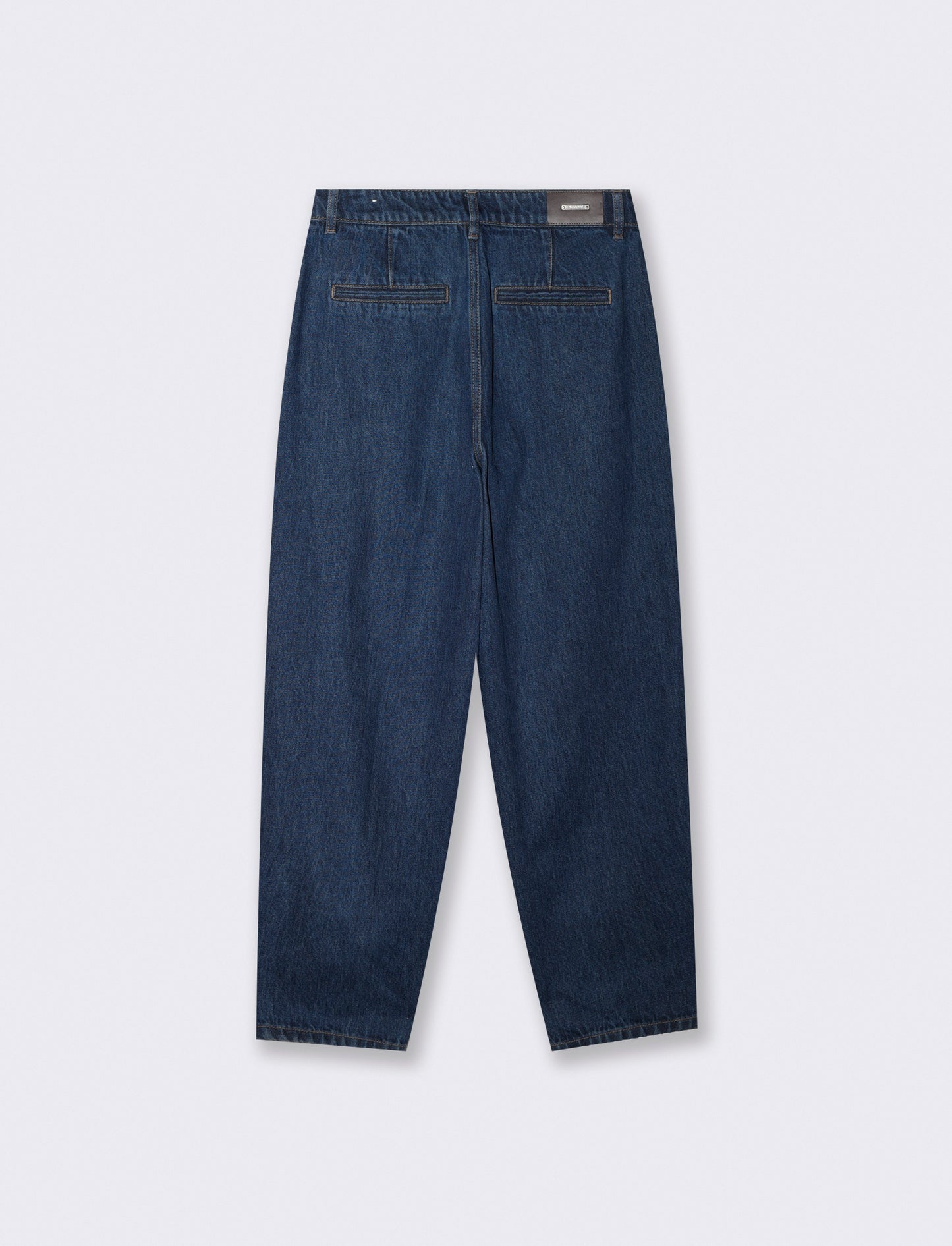 Jeans barrel a vita alta con tasche - DENIM SCURO