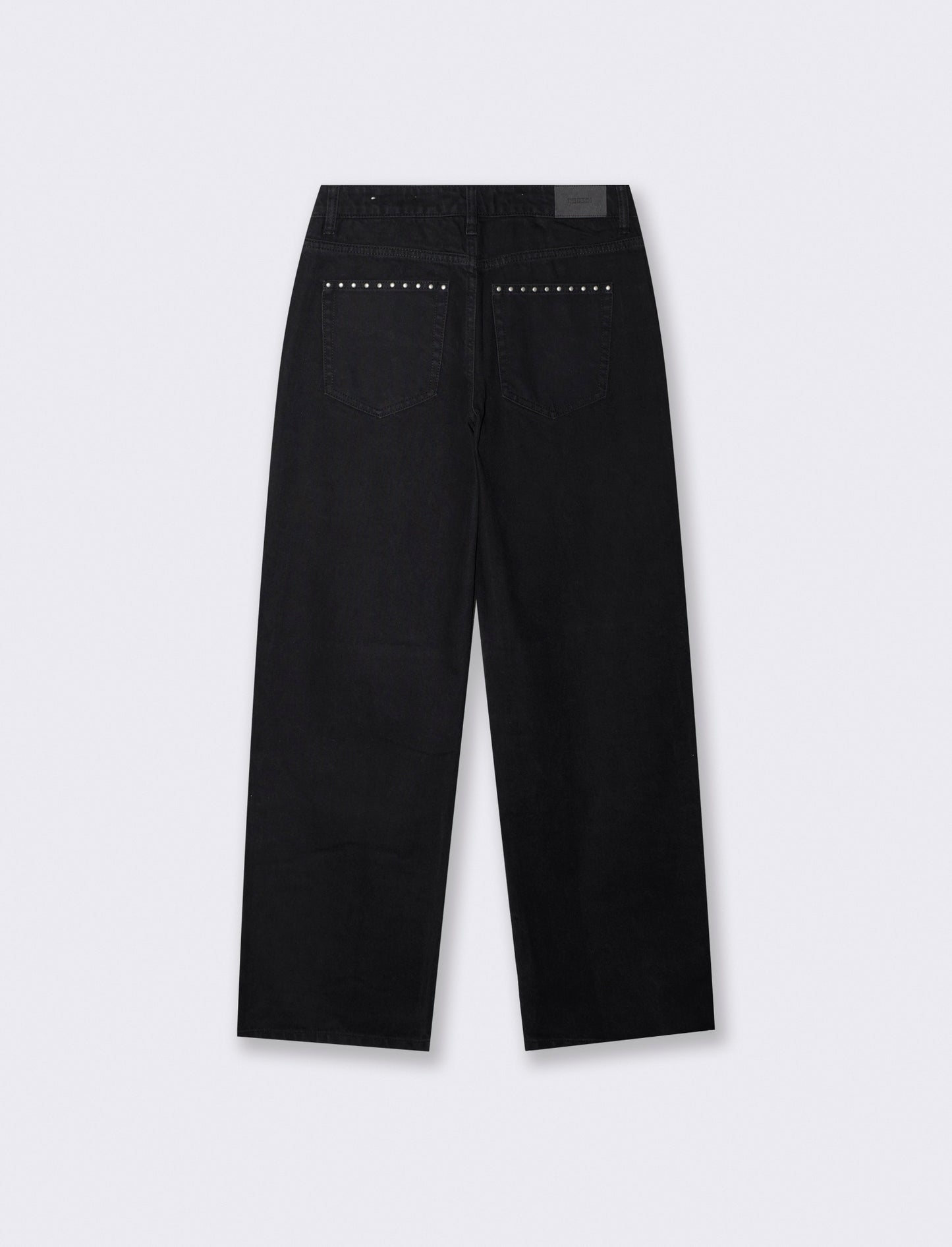 Jeans wide leg con borchie ai fianchi - Nero