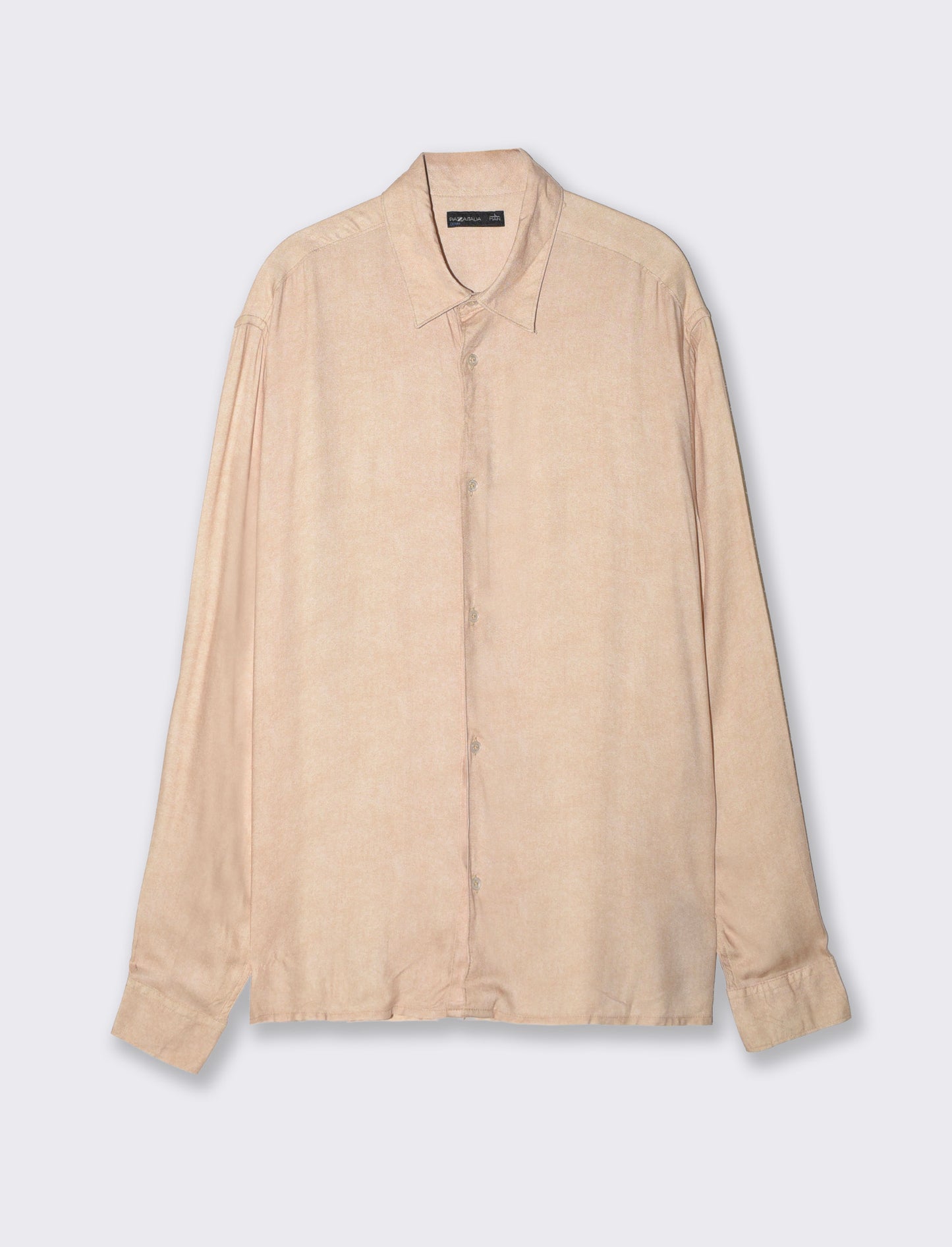 Camicia Boxy Fit con Effetto Maltinto - Beige