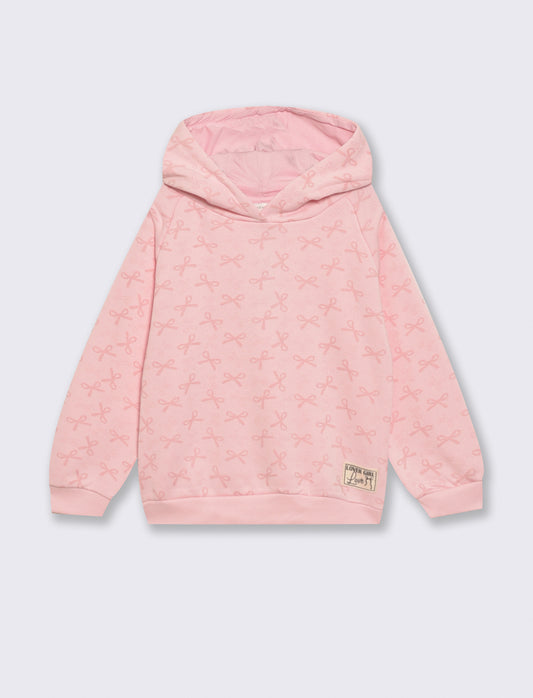 Felpa con cappuccio in polycotone morbido - Rosa