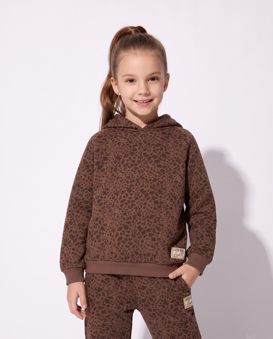 Soft Polycotton Hoodie - Brown