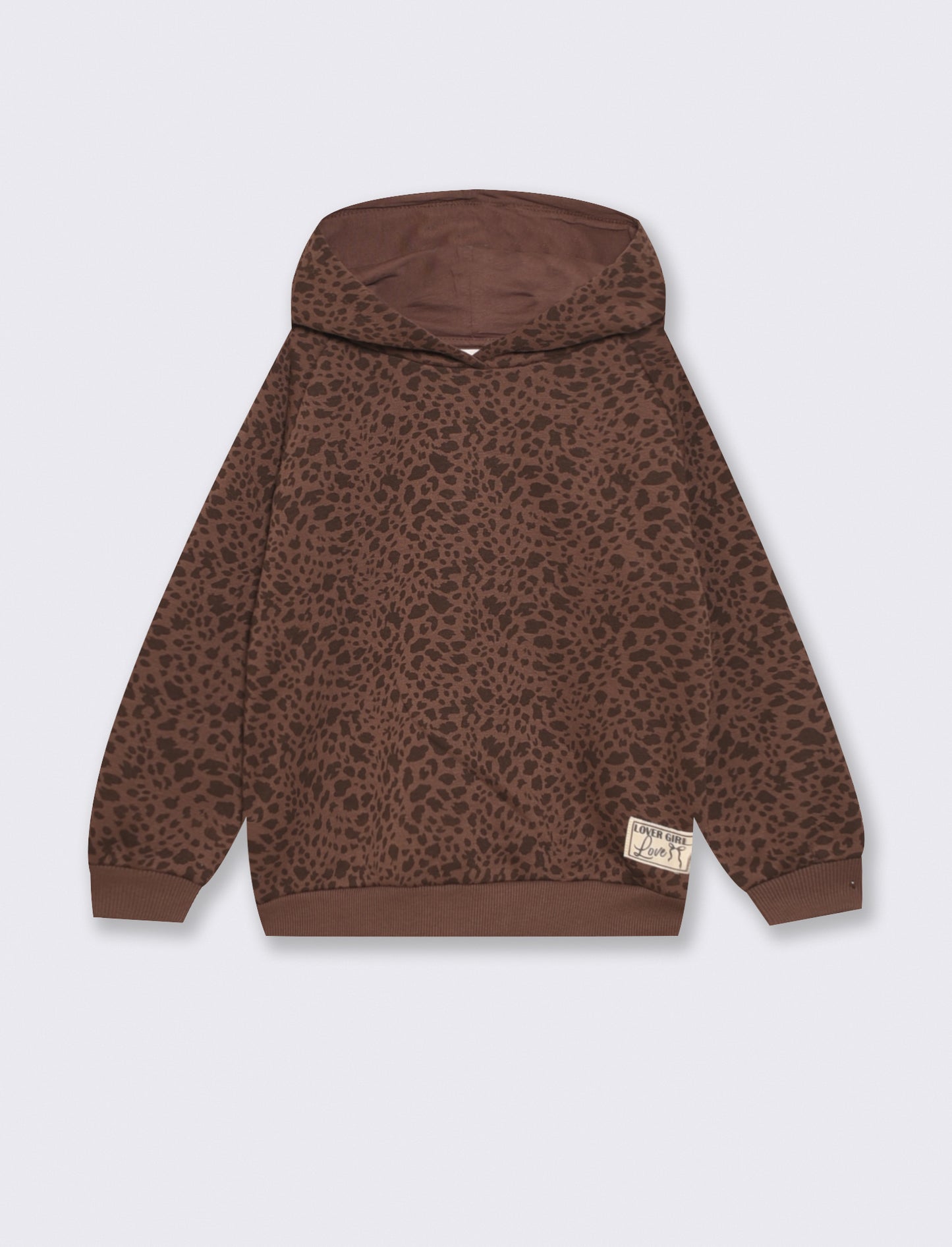 Felpa con cappuccio in polycotone morbido - Marrone cioccolato