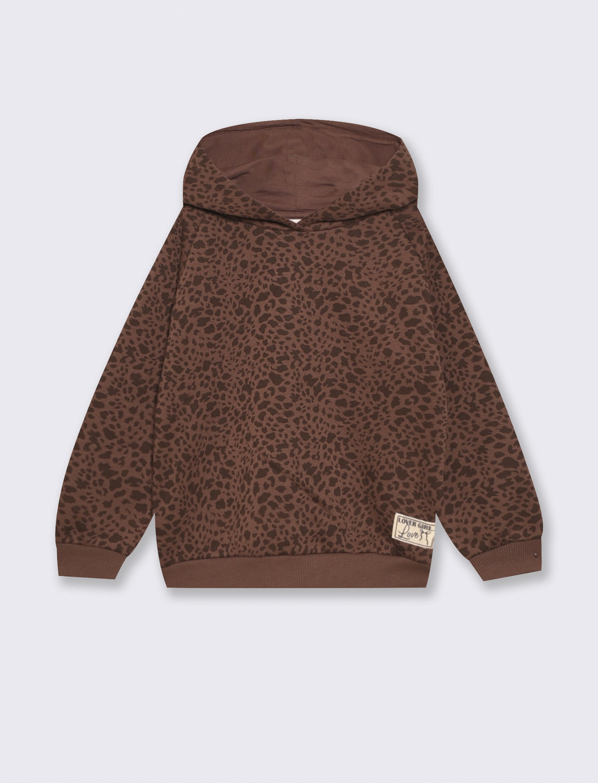 Felpa con cappuccio in polycotone morbido - Marrone cioccolato