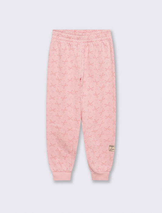 Jogger da bambina in tessuto garzato - Rosa
