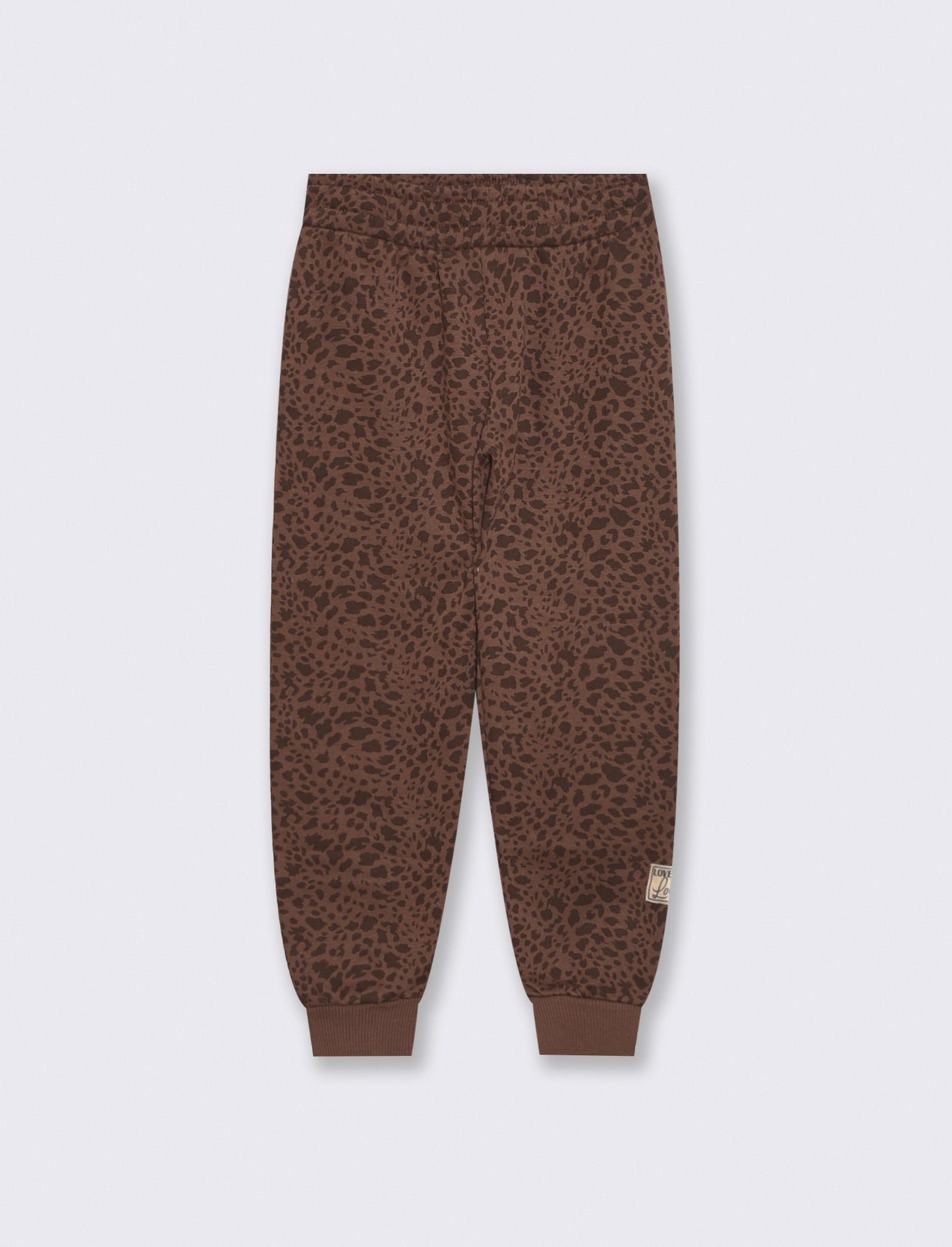 Jogger da bambina in tessuto garzato - Marrone cioccolato