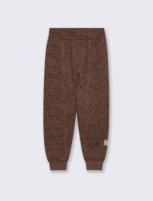 Jogger da bambina in tessuto garzato - Marrone cioccolato