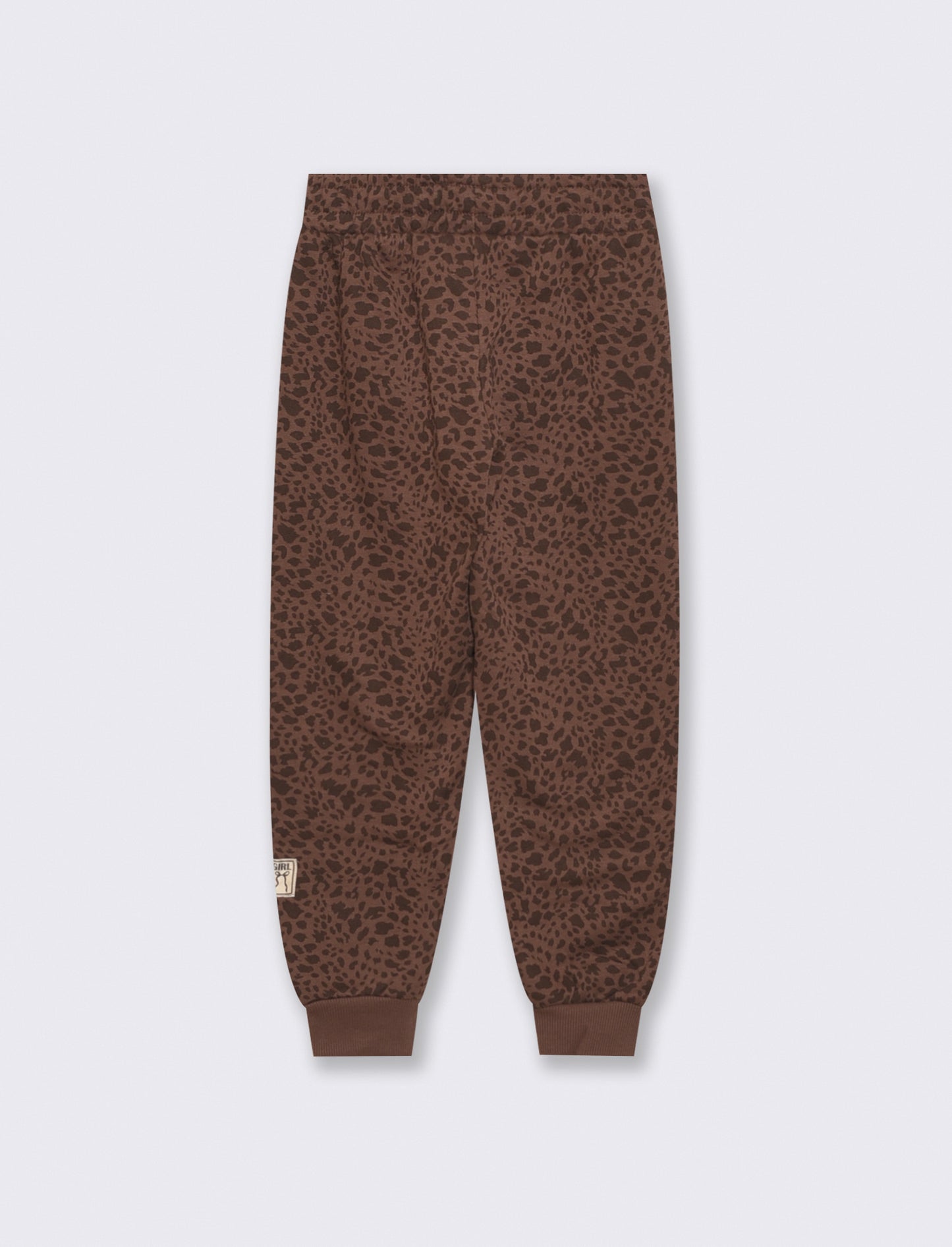 Jogger da bambina in tessuto garzato - Marrone cioccolato
