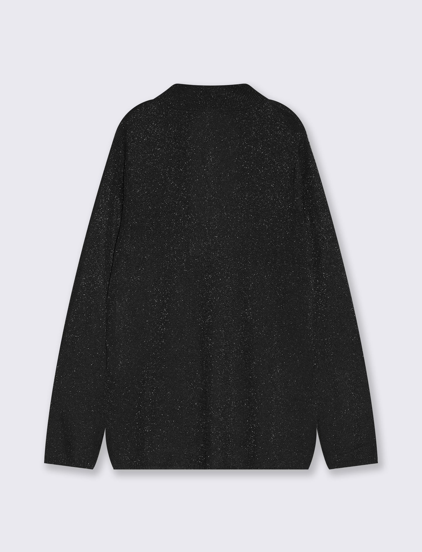 Pullover lungo collo lupetto con spacchi - Nero