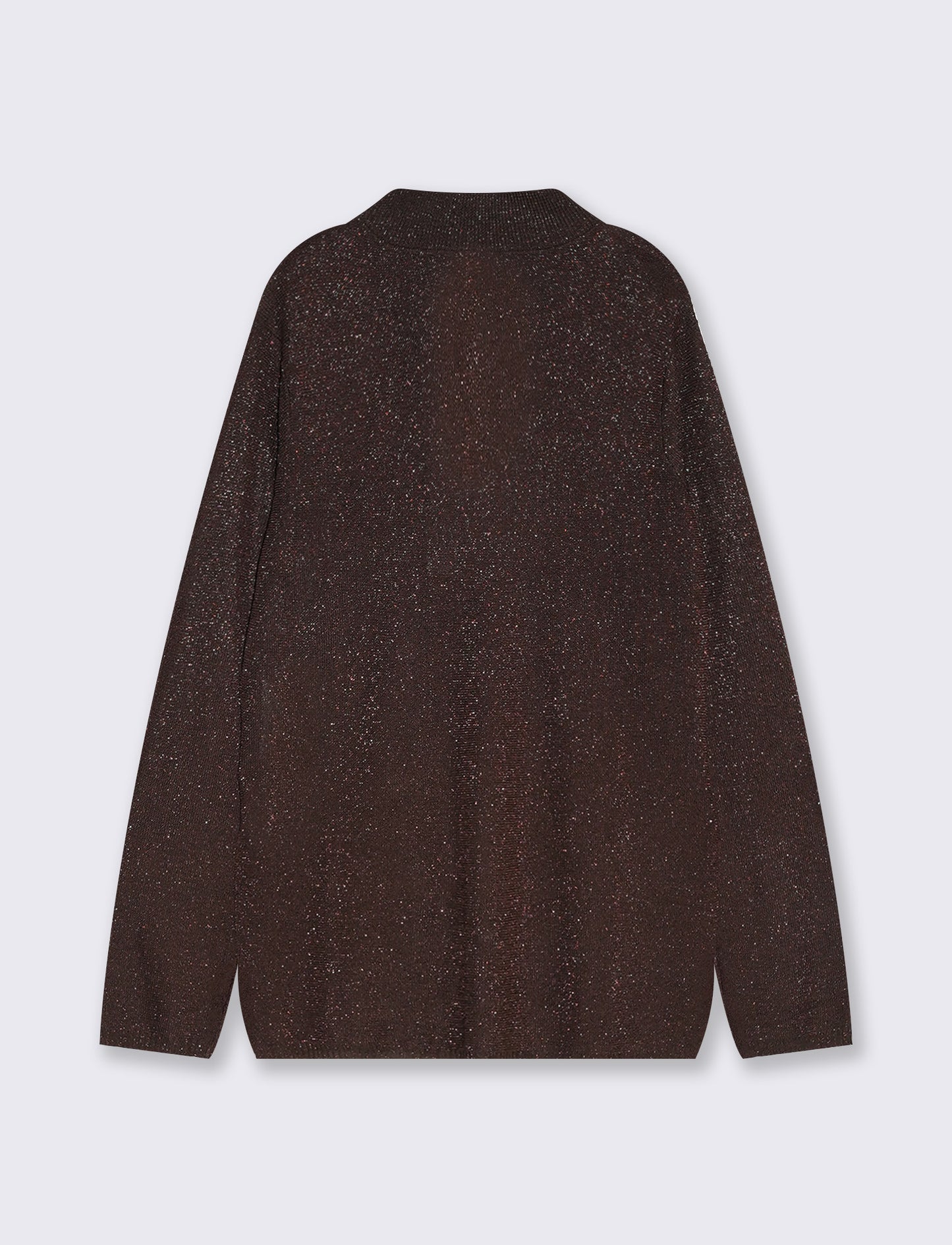 Pullover lungo collo lupetto con spacchi - Moro