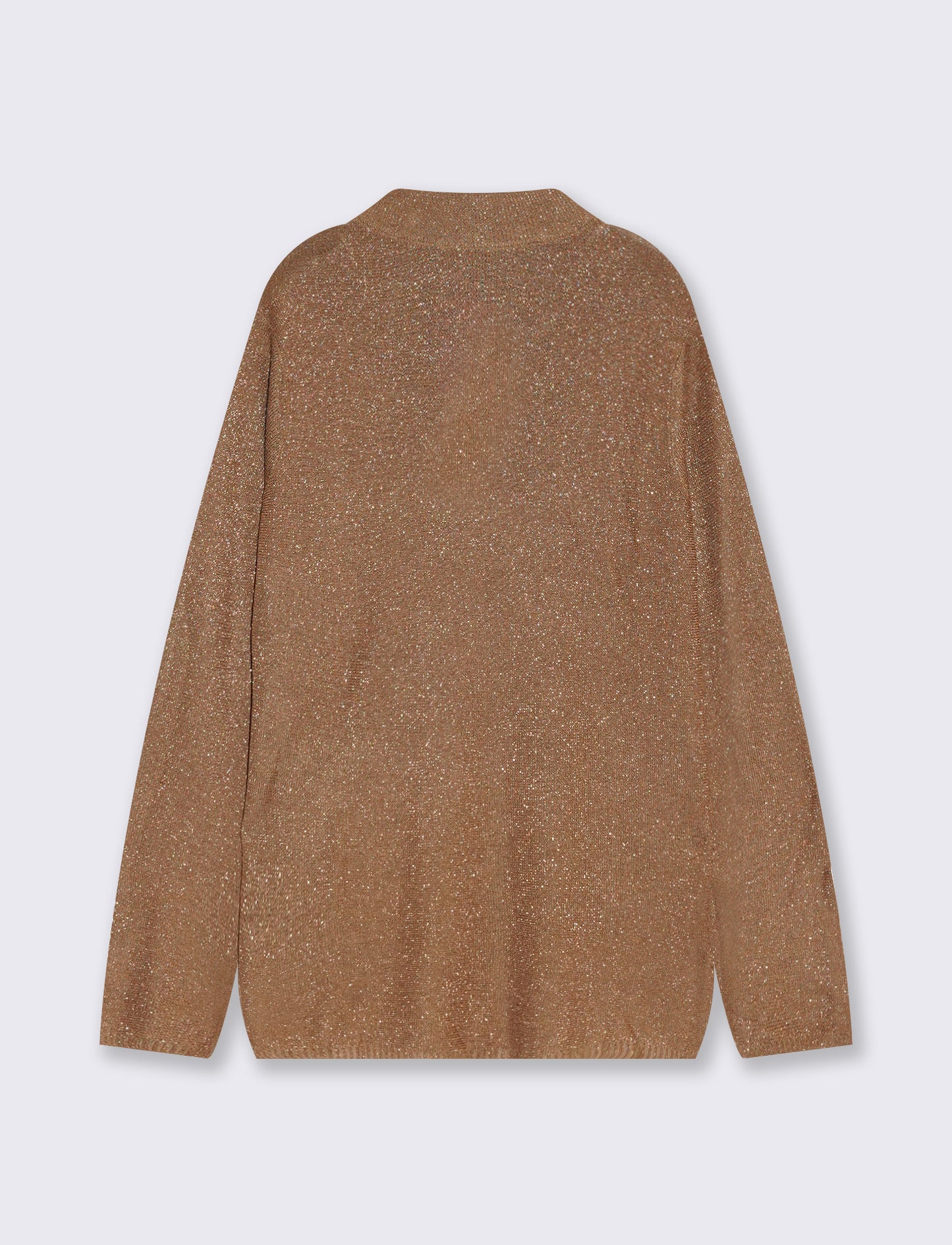 Pullover lungo collo lupetto con spacchi - Cammello