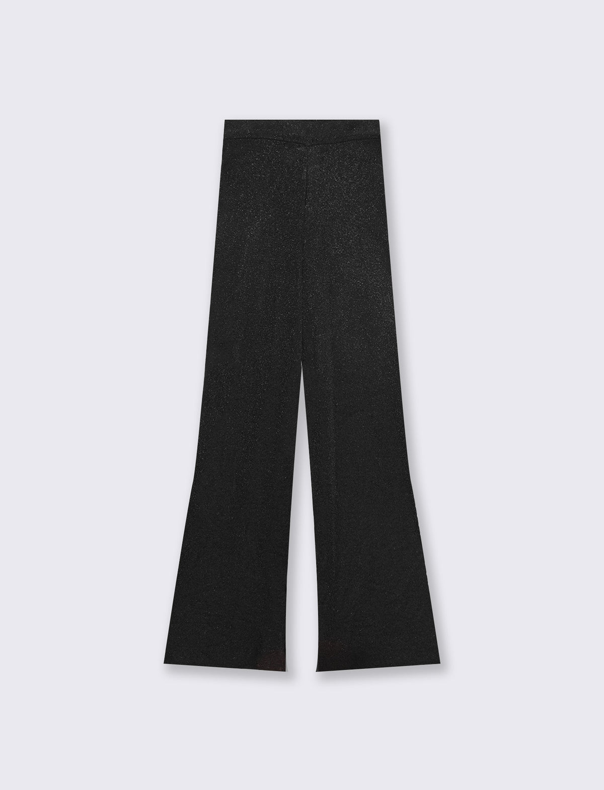 Pantaloni in maglia con elastico in vita - Nero