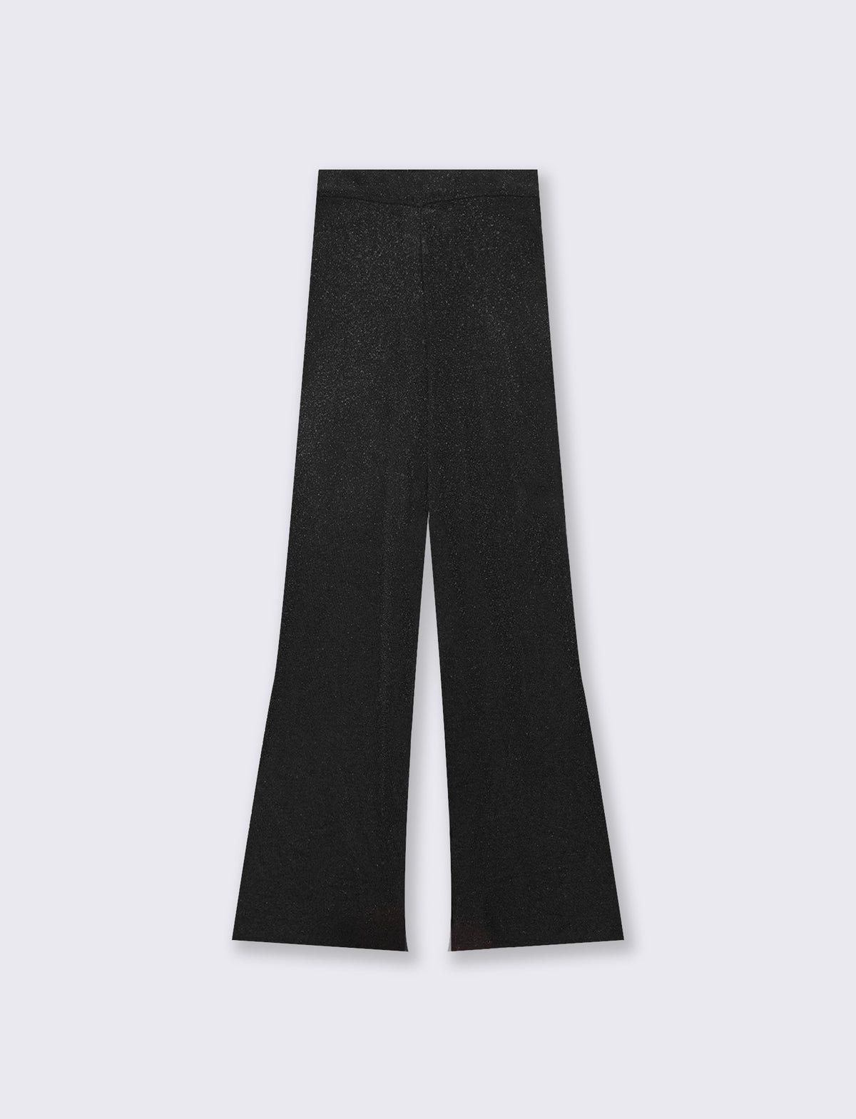 Pantaloni in maglia con elastico in vita - Nero