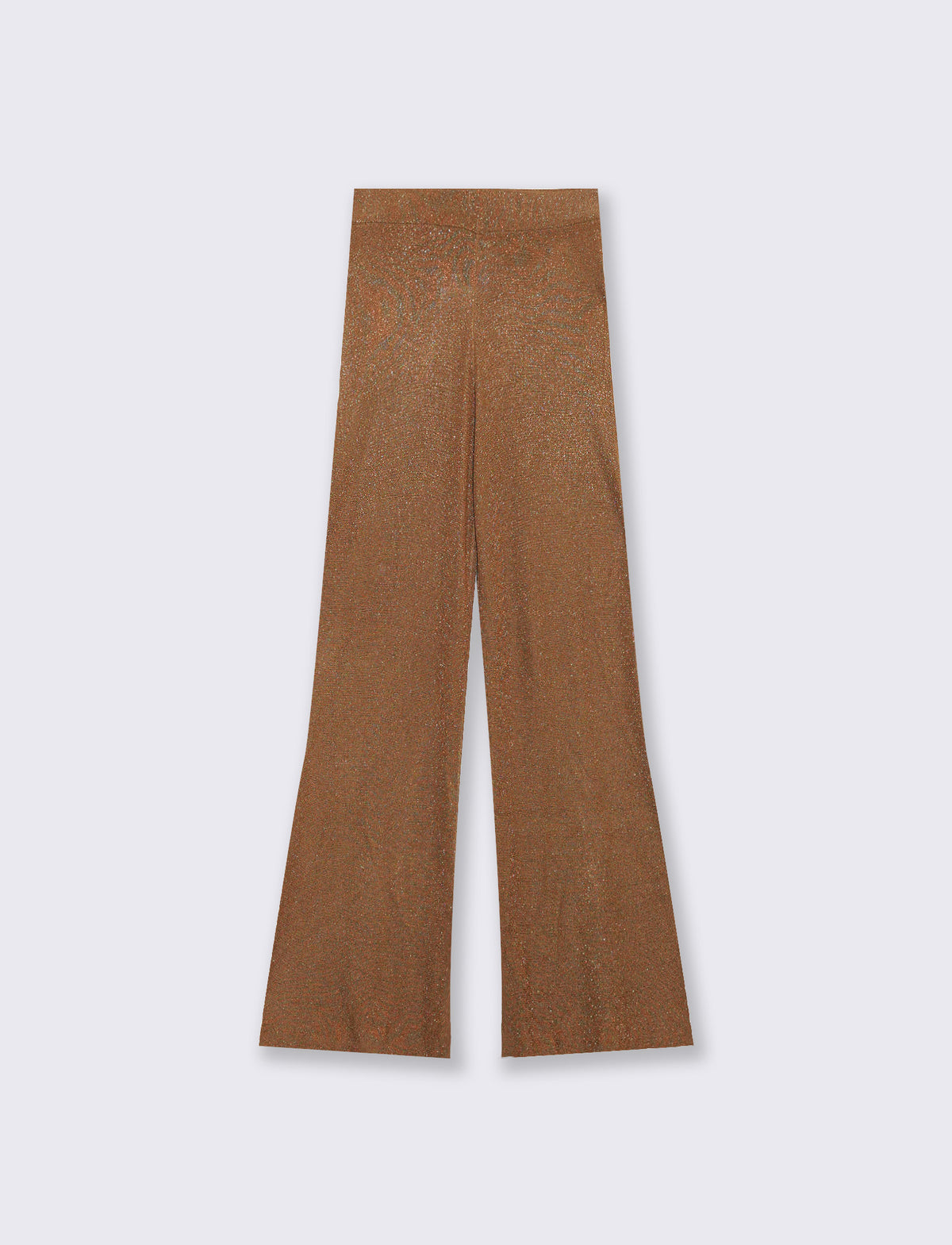 Knitted pants with elastic waistband - BROWN