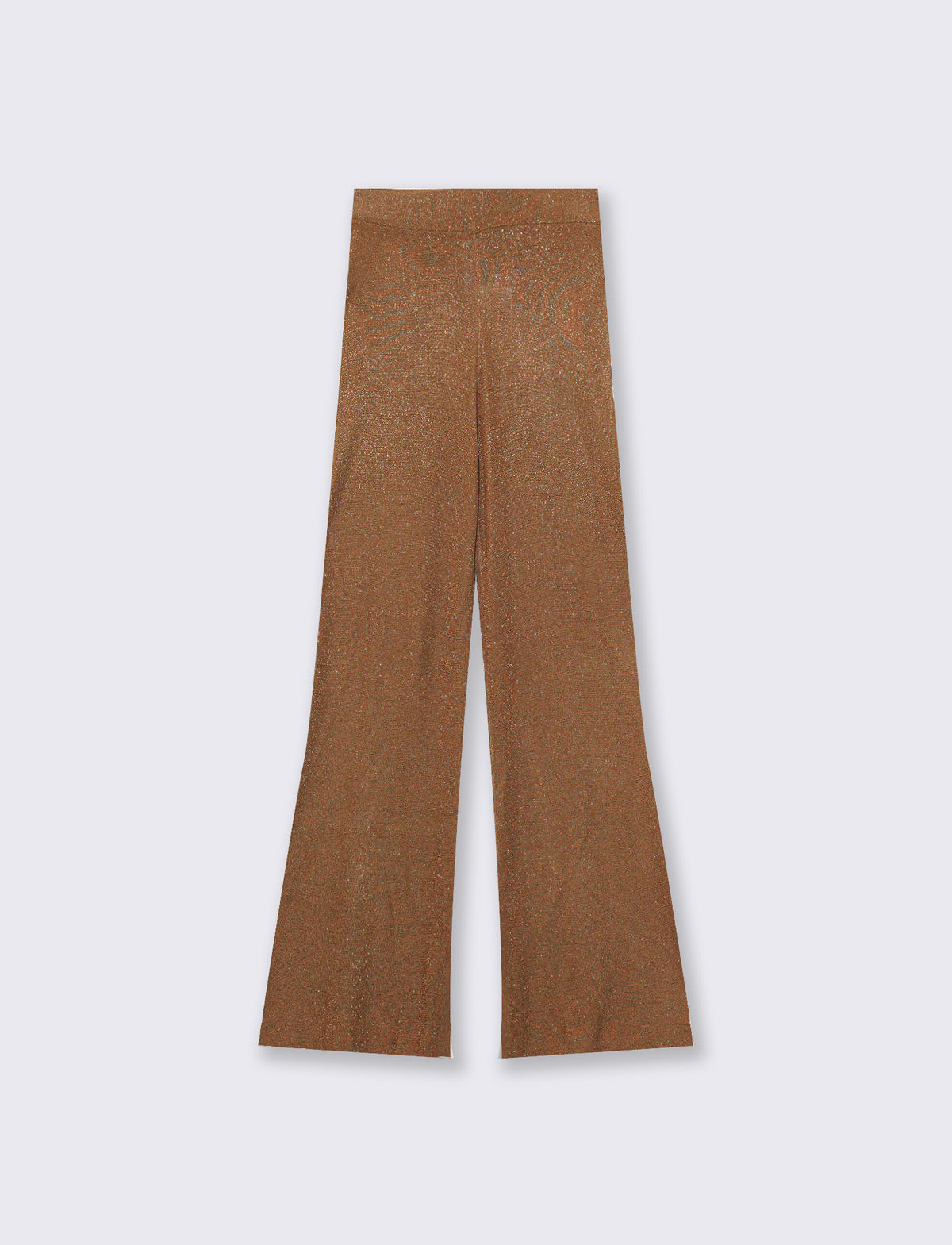 Knitted pants with elastic waistband - BROWN