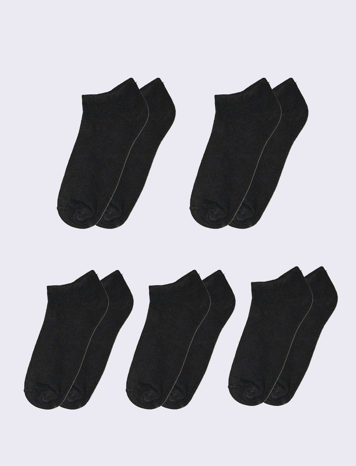 Calzini 5 paia per sneakers uomo - Nero