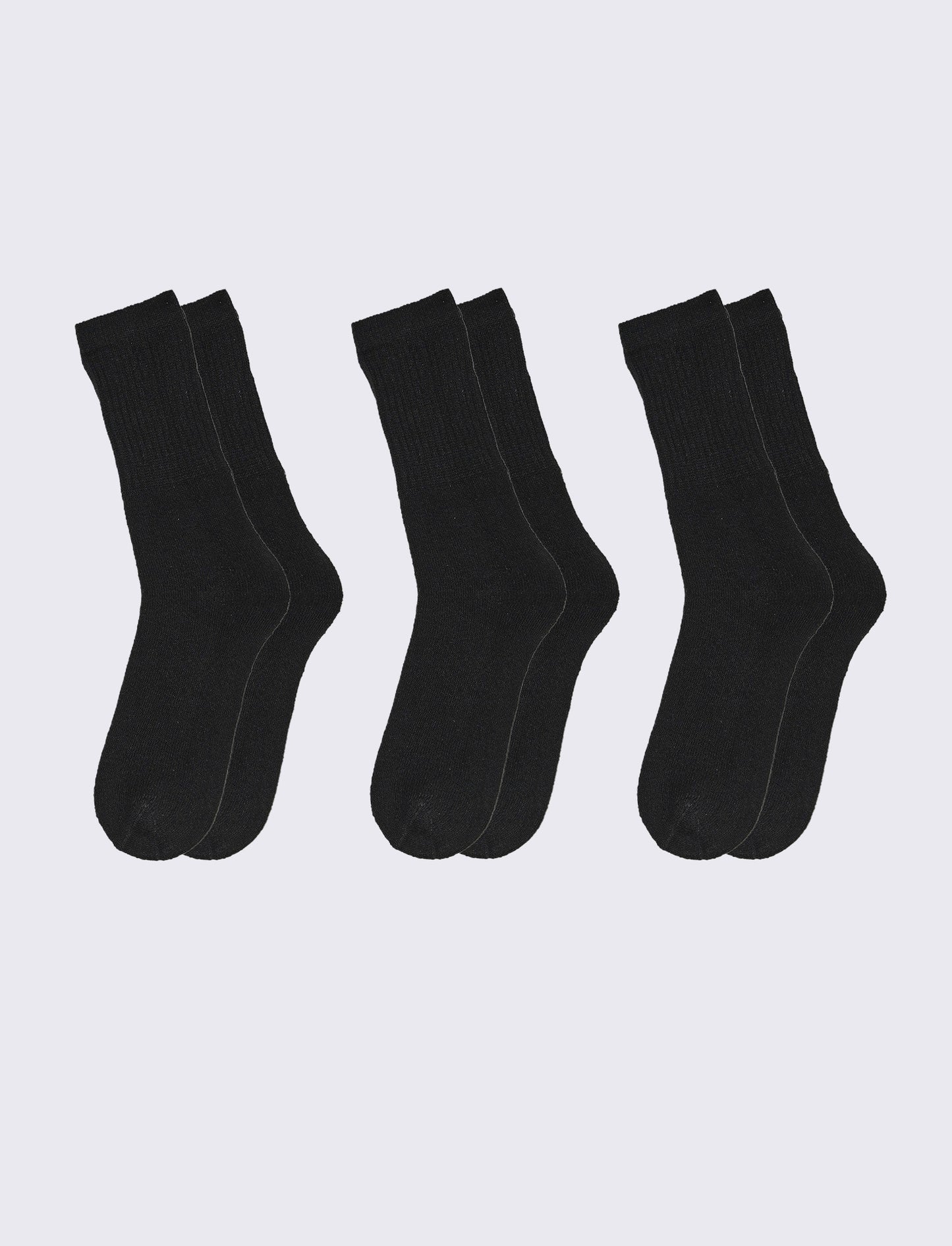Calzini tennis uomo 3 paia assortiti - Nero