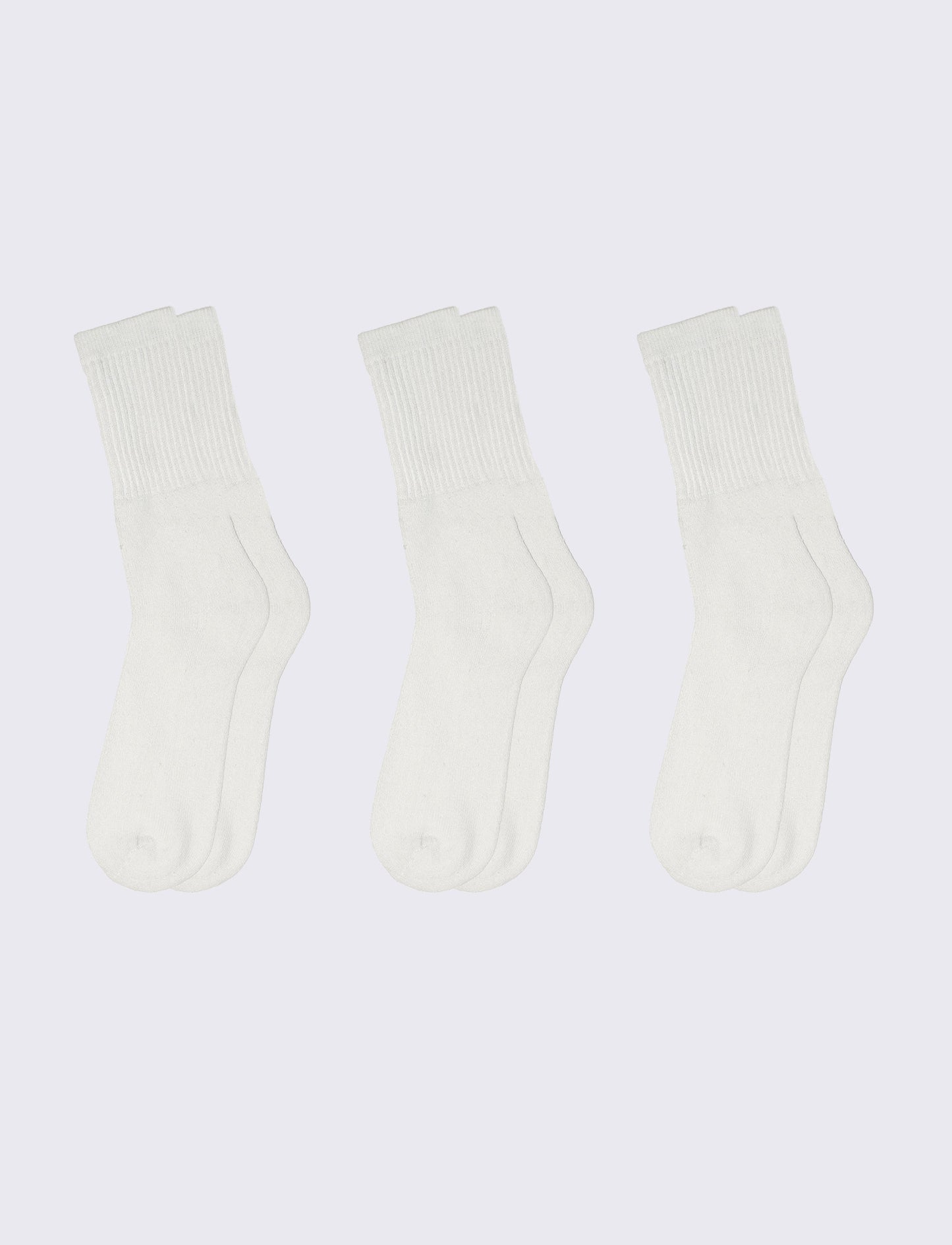 Calzini tennis uomo 3 paia assortiti - Bianco