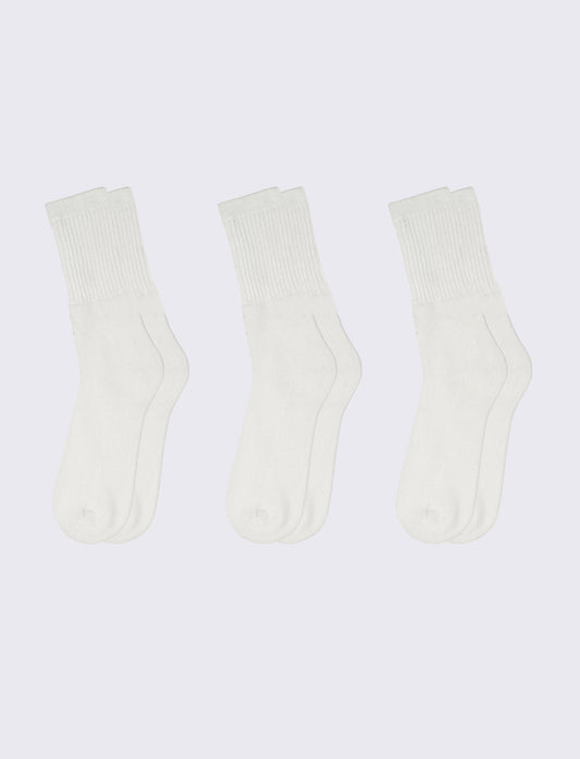 Calzini tennis uomo 3 paia assortiti - Bianco