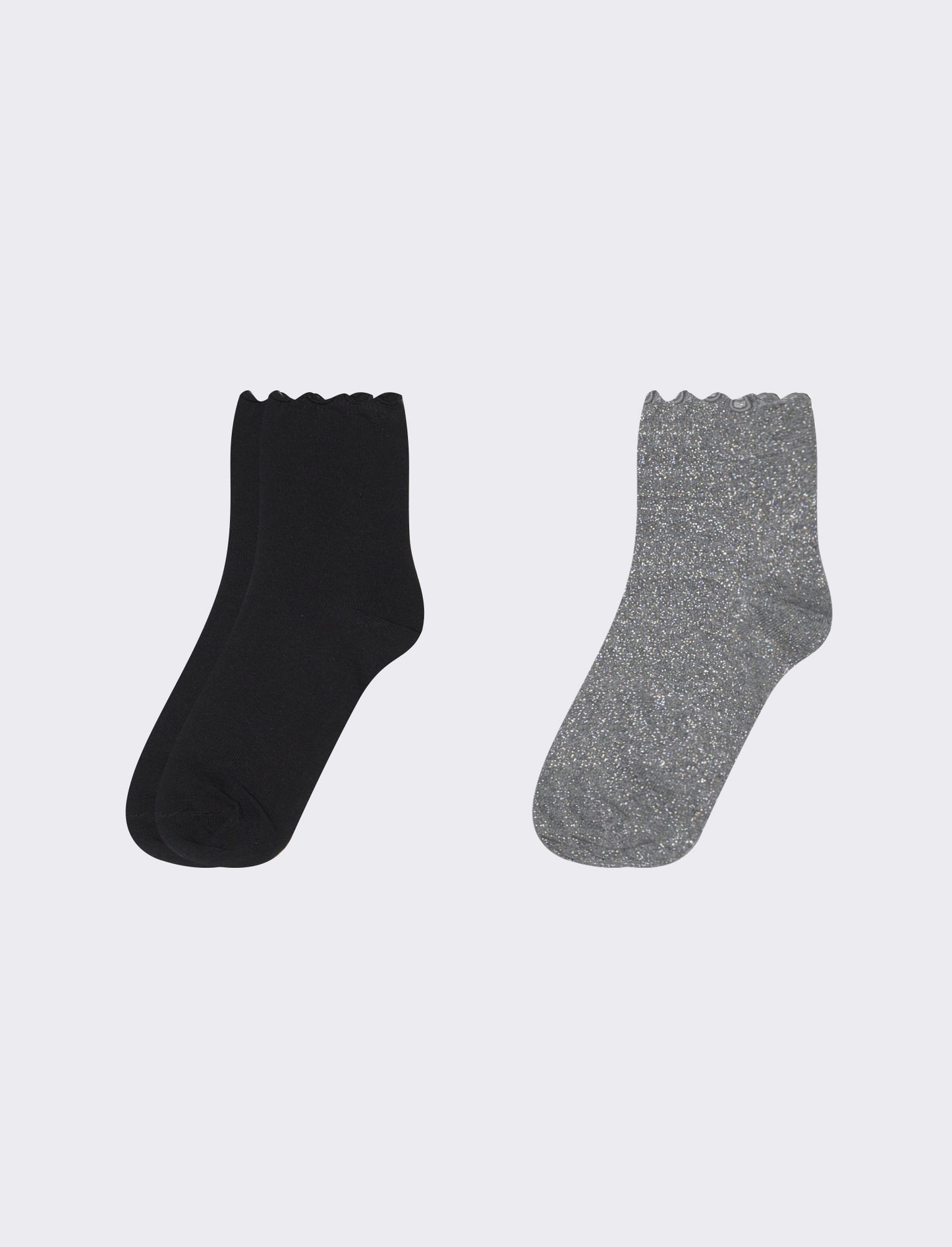 Calzini freel lurex - 2 paia - Nero-grigio
