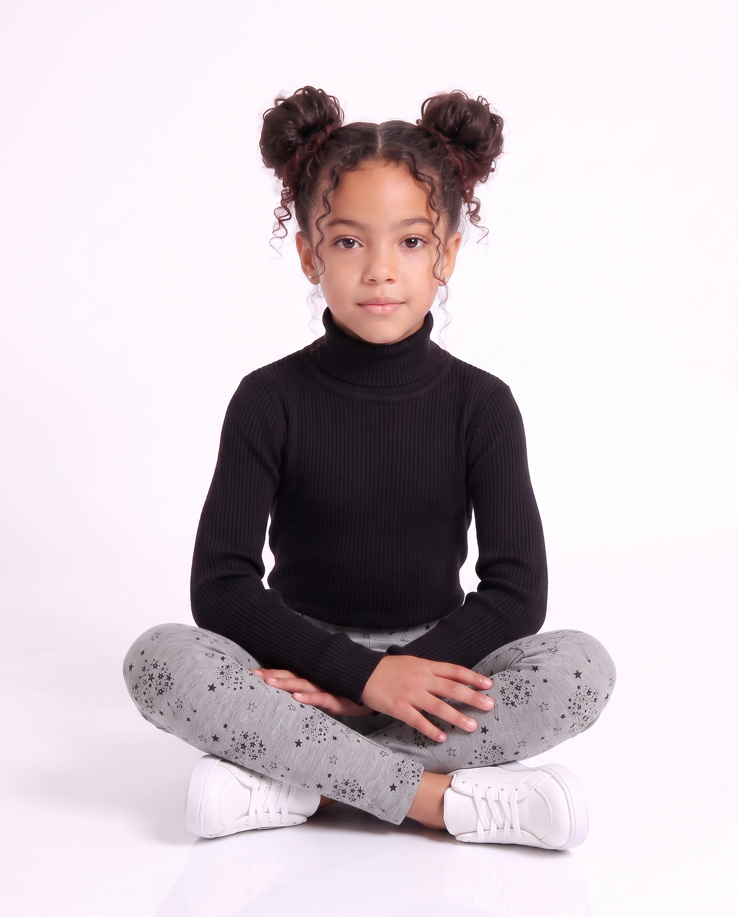 Leggings da bambina con fantasia estrosa - Grigio chiaro mel.