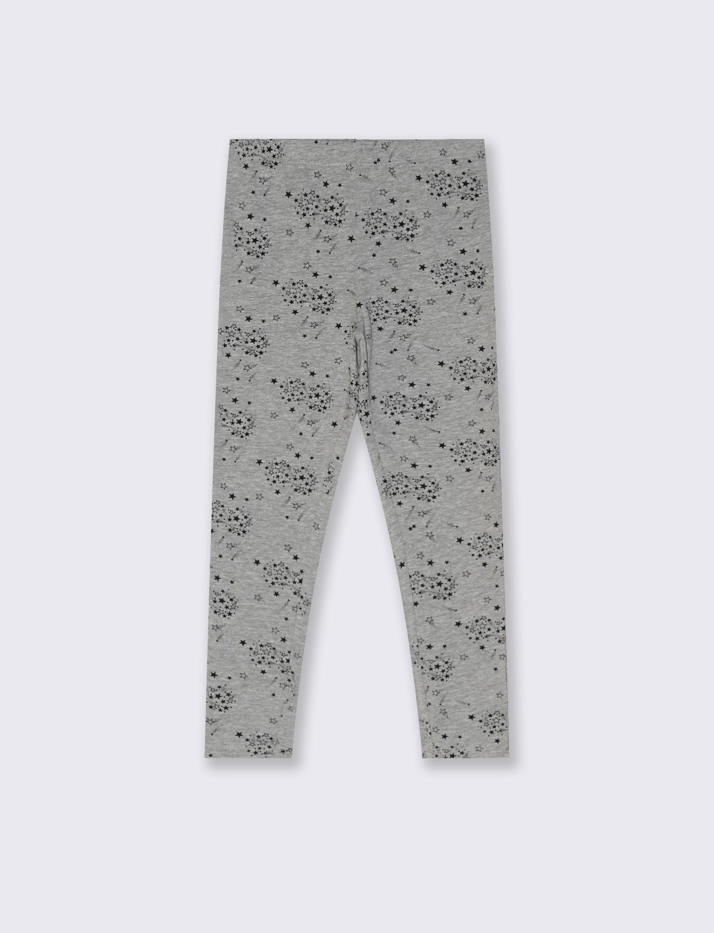 Leggings garzato fantasia - Grigio chiaro mel.
