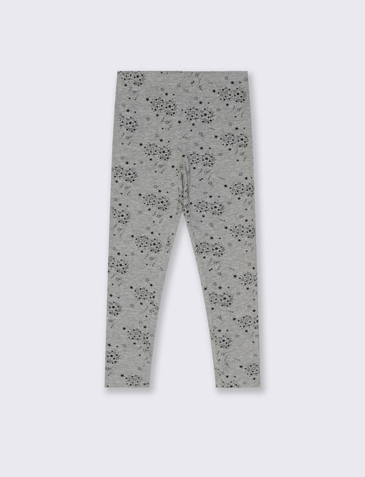 Leggings da bambina con fantasia estrosa - Grigio chiaro mel.