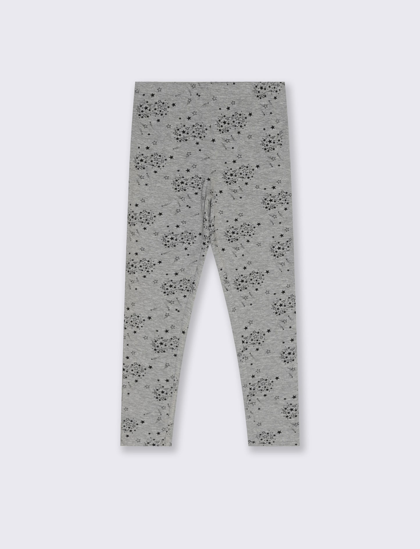 Leggings garzato fantasia - Grigio chiaro mel.