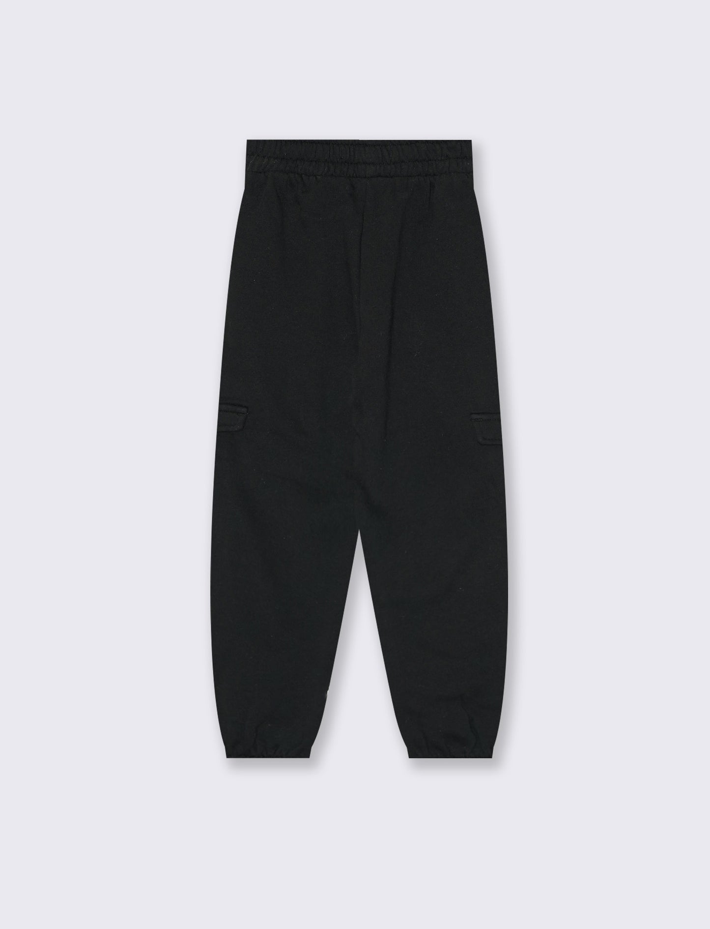 Jogger bambina comodi con tasconi e vita elastica - Nero