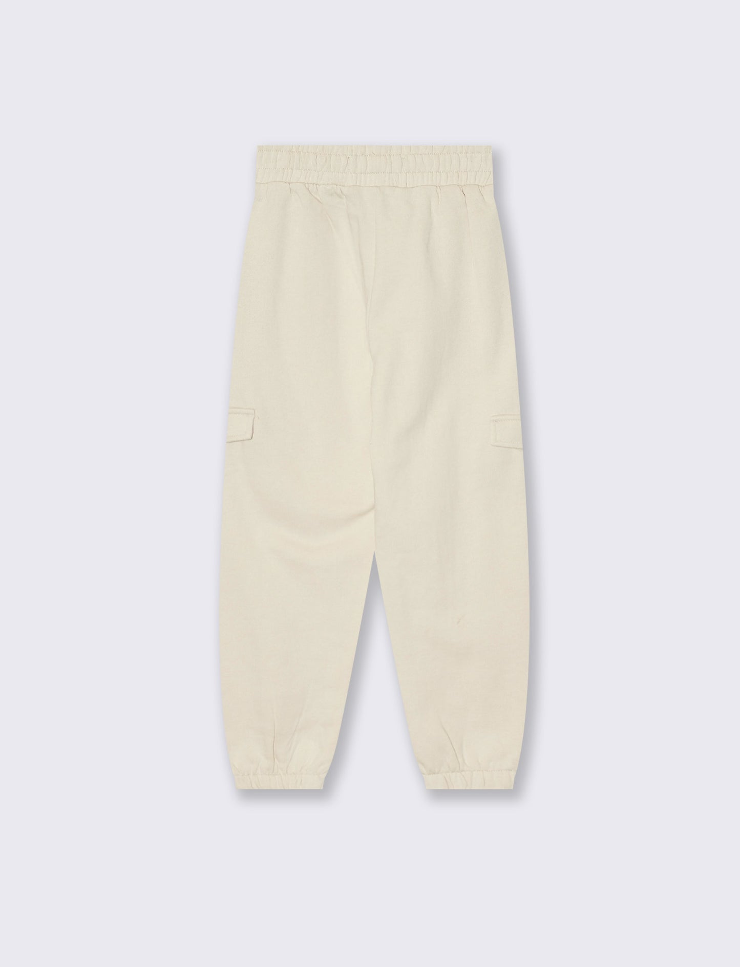 Jogger bambina comodi con tasconi e vita elastica - Beige