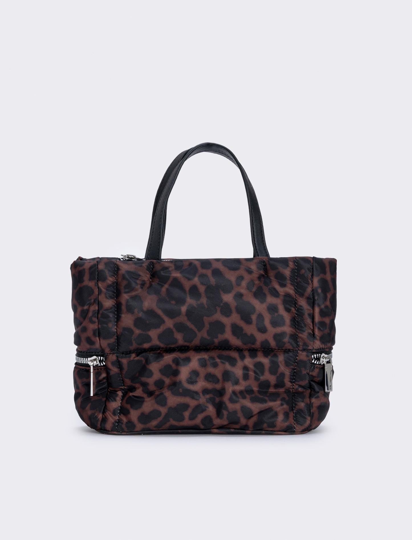 Shopper trapuntata piccola tasche laterali - Leopardato