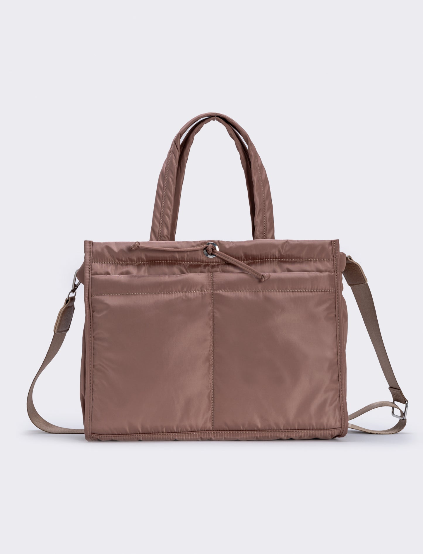 Shopper nylon a mano multi tasche grande - Beige