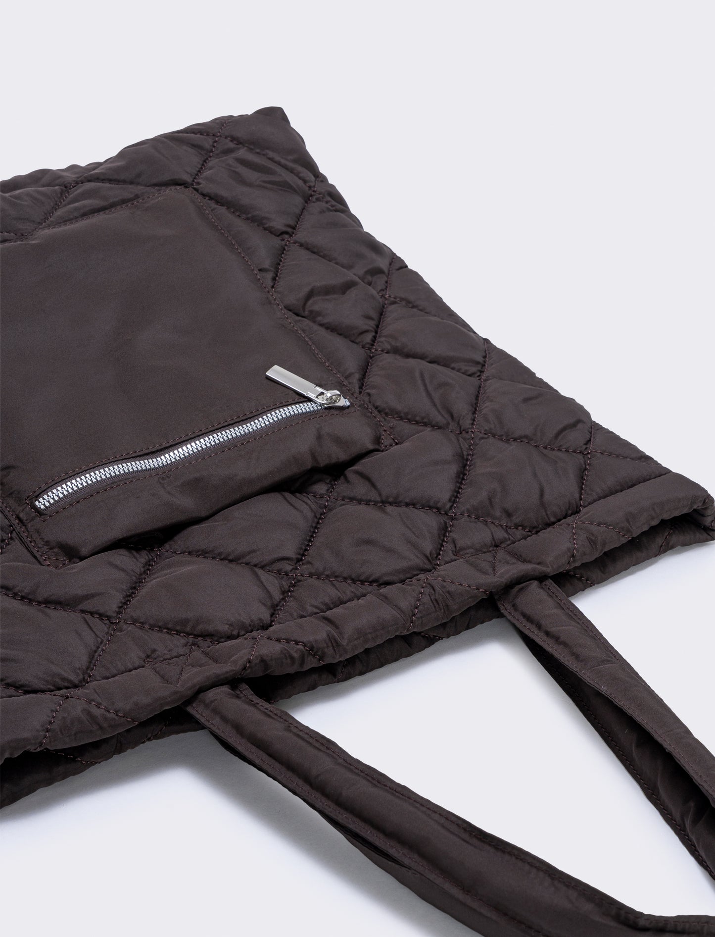 Shopper nylon double face con tasca - Moro