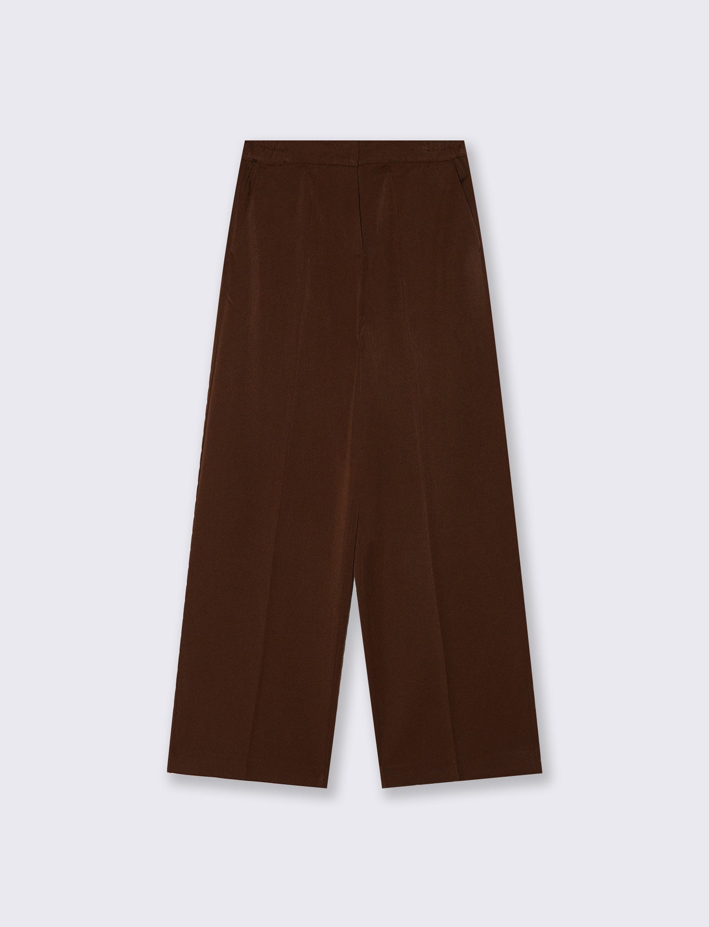 PANTALONE WIDE LEG - Marrone cioccolato